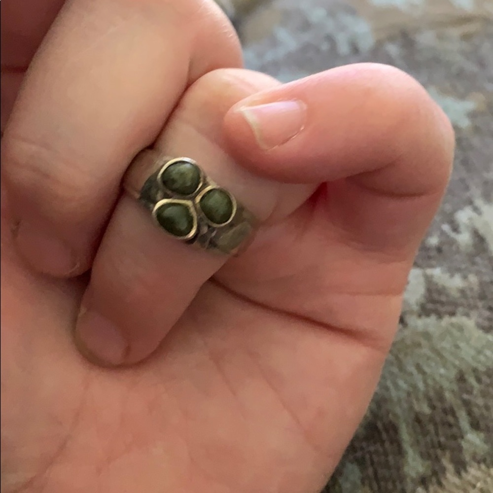 Connemara marble shamrock ring